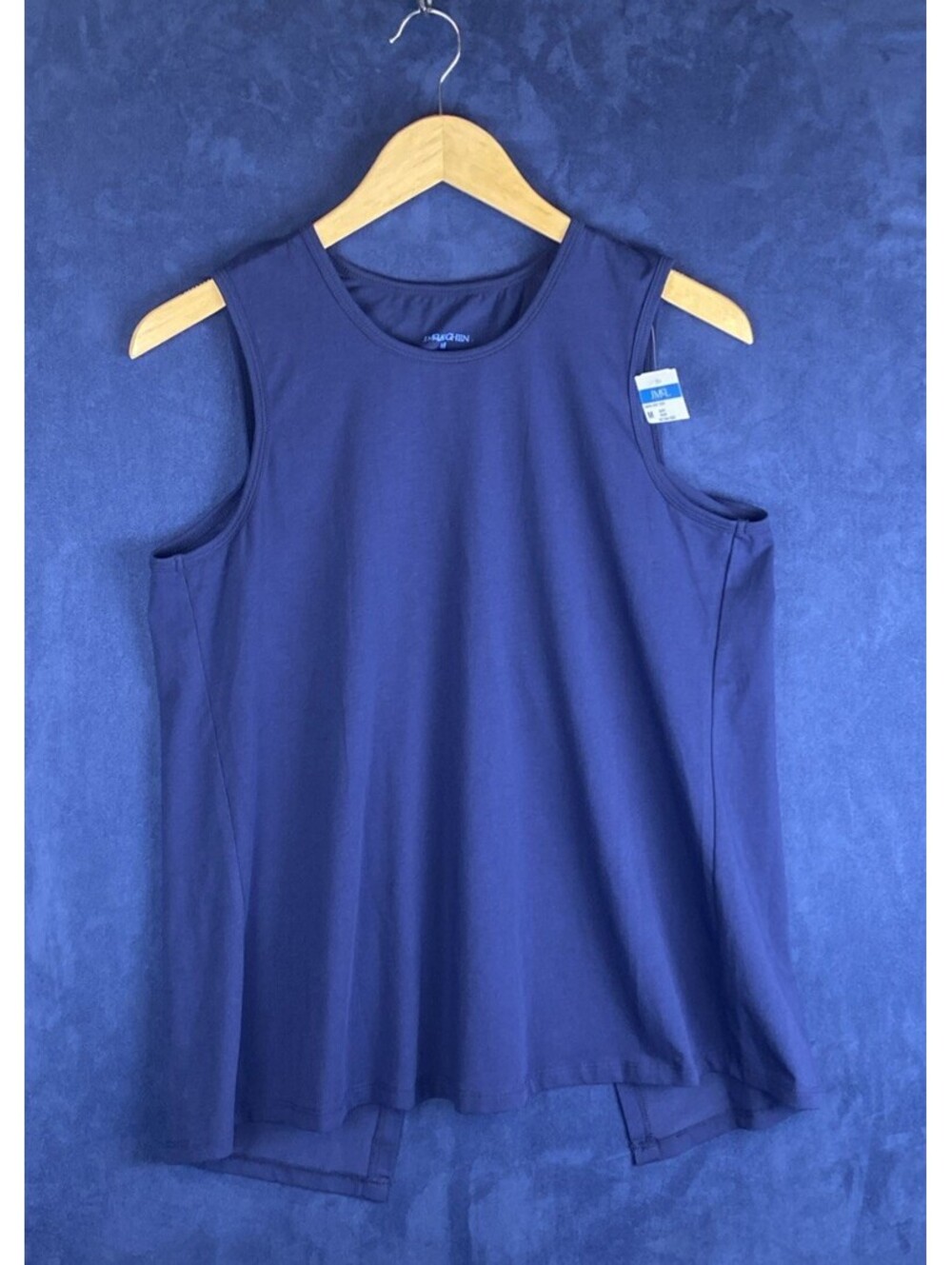 J.McLaughlin Women’s Sz M. Saina Knit Top Navy Blue Sleeveless